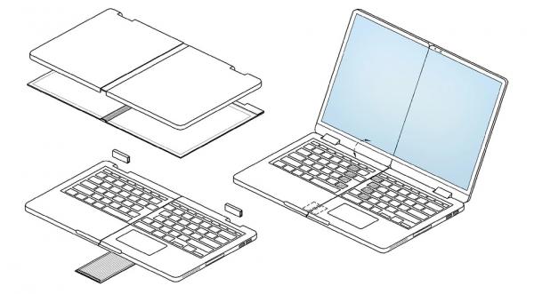 Samsung запатентовала ноутбук, складывающийся вчетверо